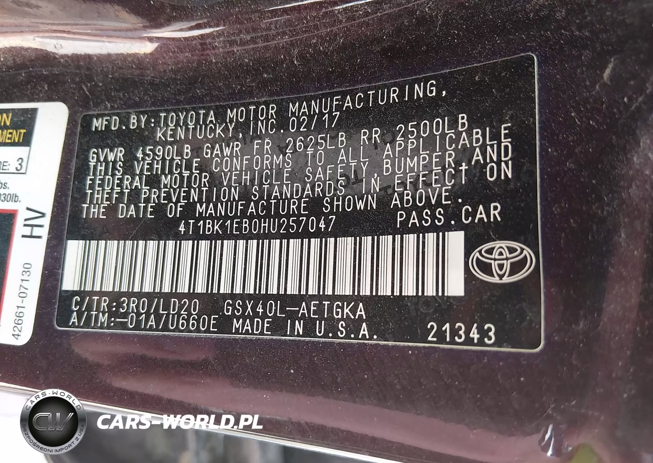 2017 Toyota Avalon Xle VIN:4T1BK1EB0HU257047 - 9