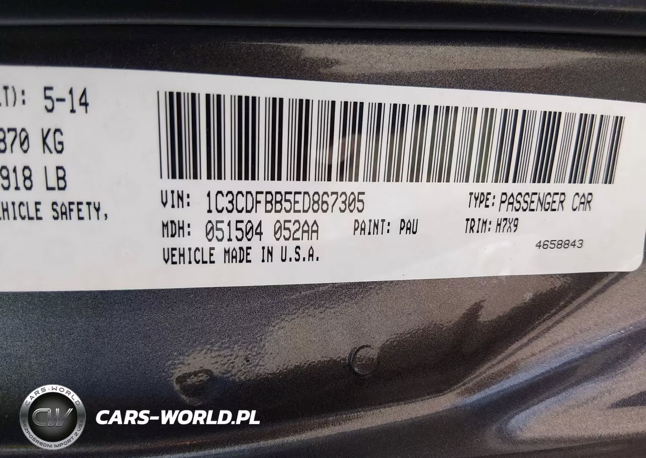 2014 Dodge Dart Sxt VIN:1C3CDFBB5ED867305 - 9