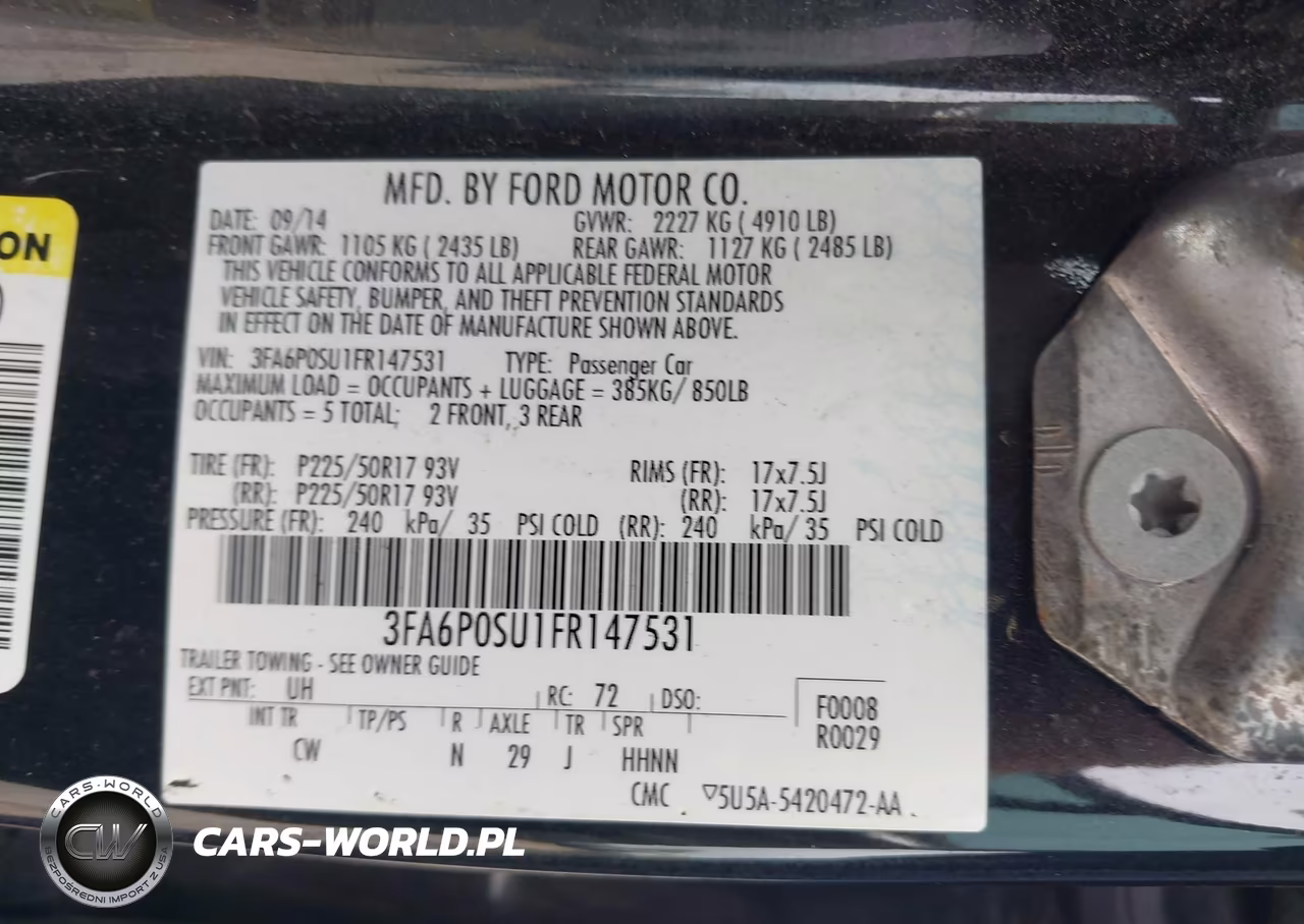 2015 Ford Fusion Energi Titanium VIN:3FA6P0SU1FR147531 - 9