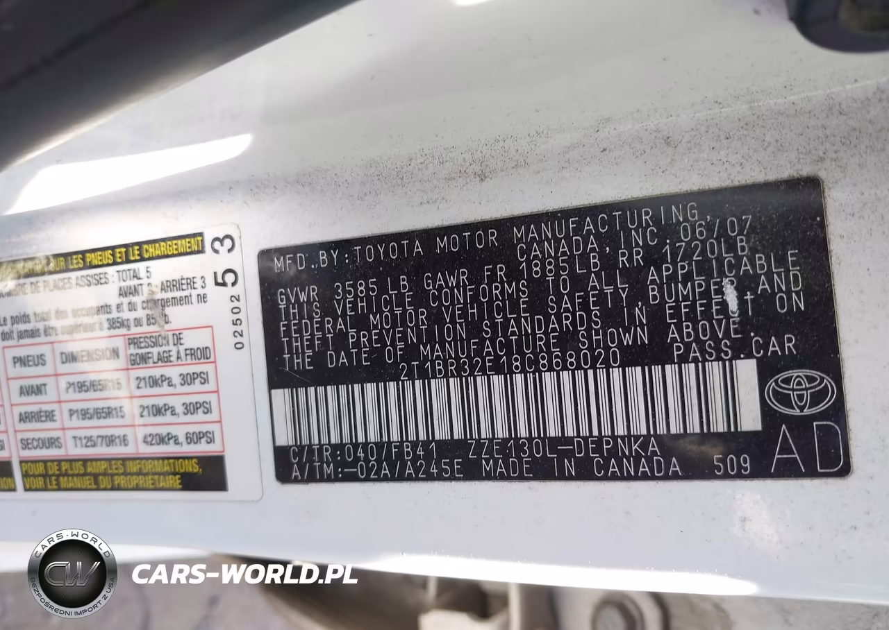 2008 Toyota Corolla Le VIN:2T1BR32E18C868020 - 9