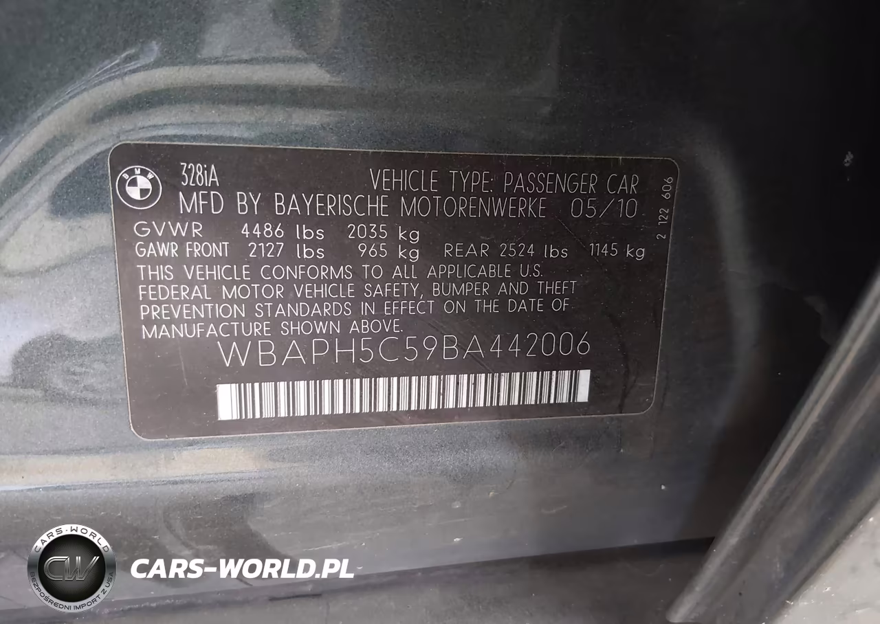 2011 BMW 328I VIN:WBAPH5C59BA442006 - 9