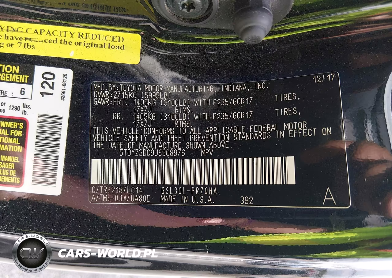 2018 Toyota Sienna Xle 8 Passenger VIN:5TDYZ3DC9JS908976 - 9