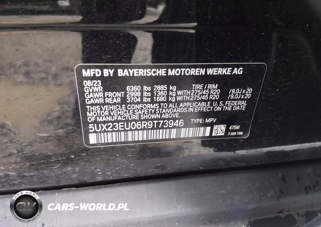 2024 BMW X5 xDrive40I VIN:5UX23EU06R9T73946 - 9