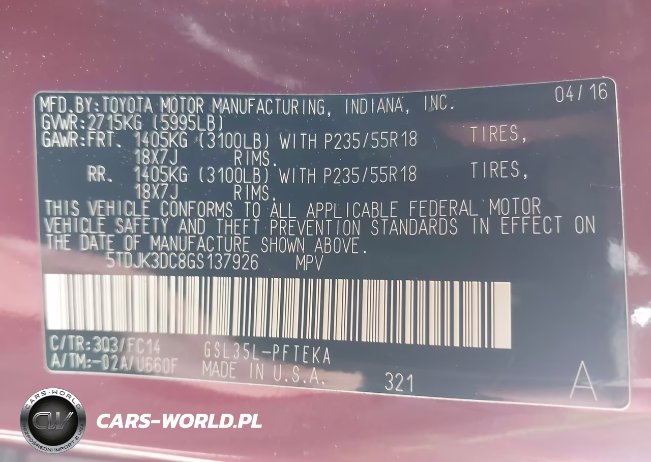2016 Toyota Sienna Le 7 Passenger VIN:5TDJK3DC8GS137926 - 9