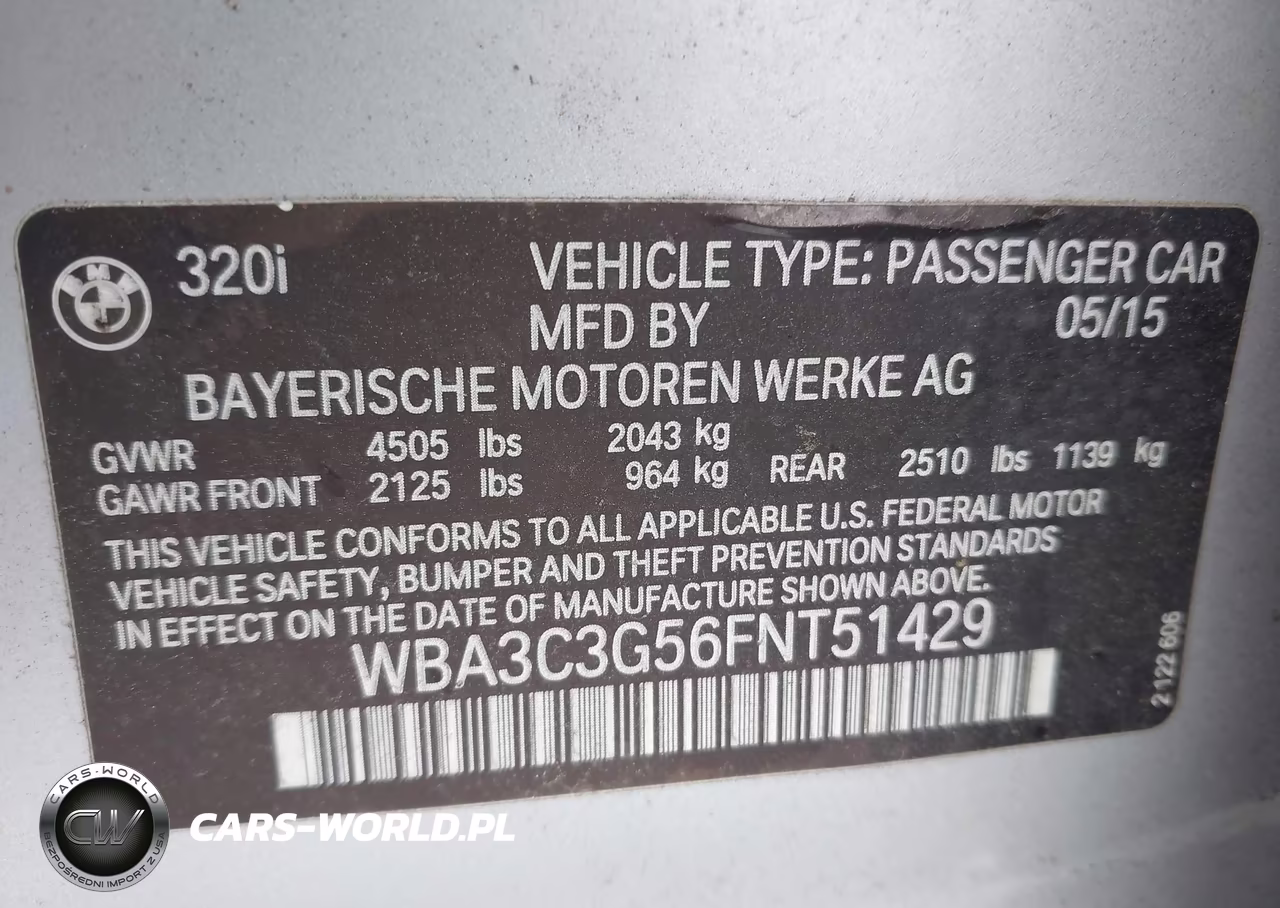 2015 BMW 320I xDrive VIN:WBA3C3G56FNT51429 - 9