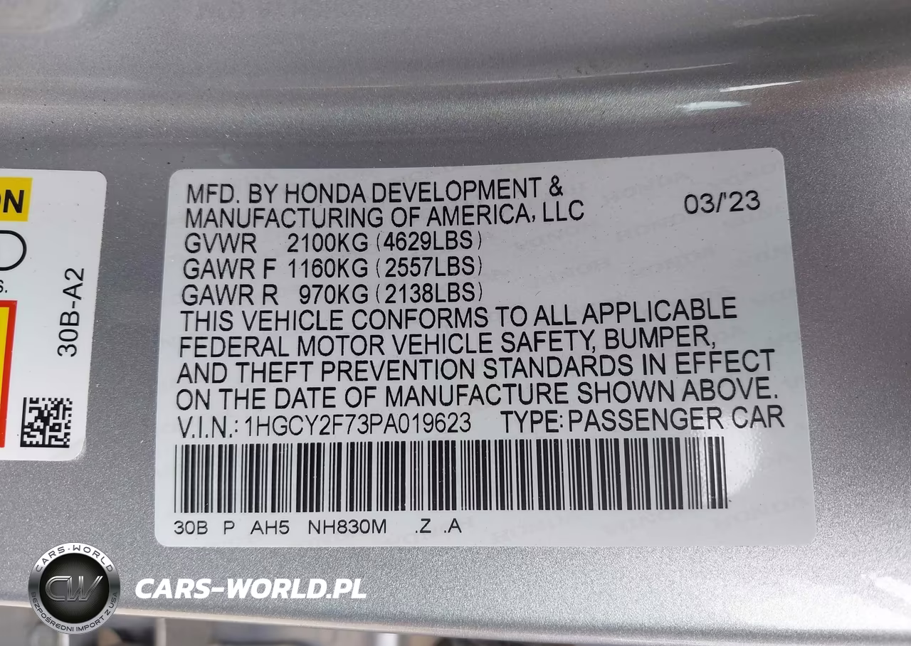 2023 Honda Accord Hybrid Sport-L VIN:1HGCY2F73PA019623 - 9