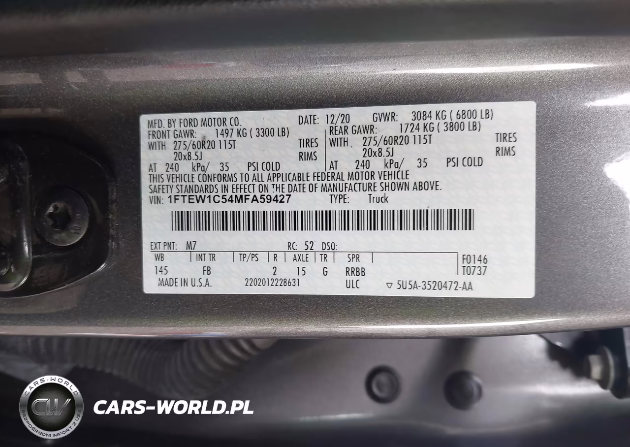2021 Ford F-150 Xlt VIN:1FTEW1C54MFA59427 - 9