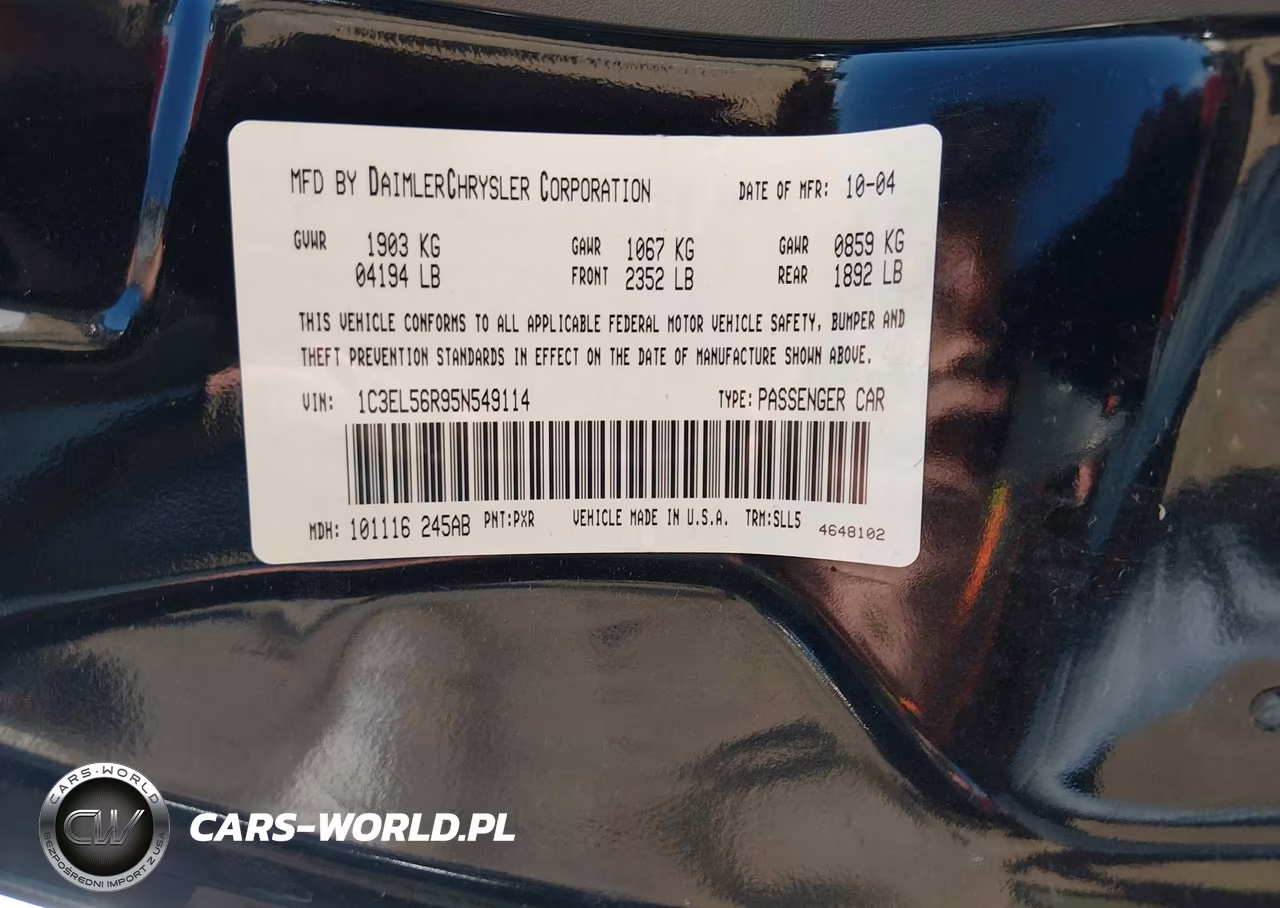 2005 Chrysler Sebring Touring VIN:1C3EL56R95N549114 - 9