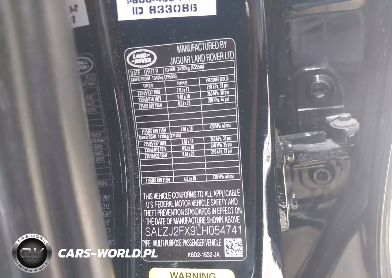 2020 Land Rover Range Rover Evoque S VIN:SALZJ2FX9LH054741 - 9
