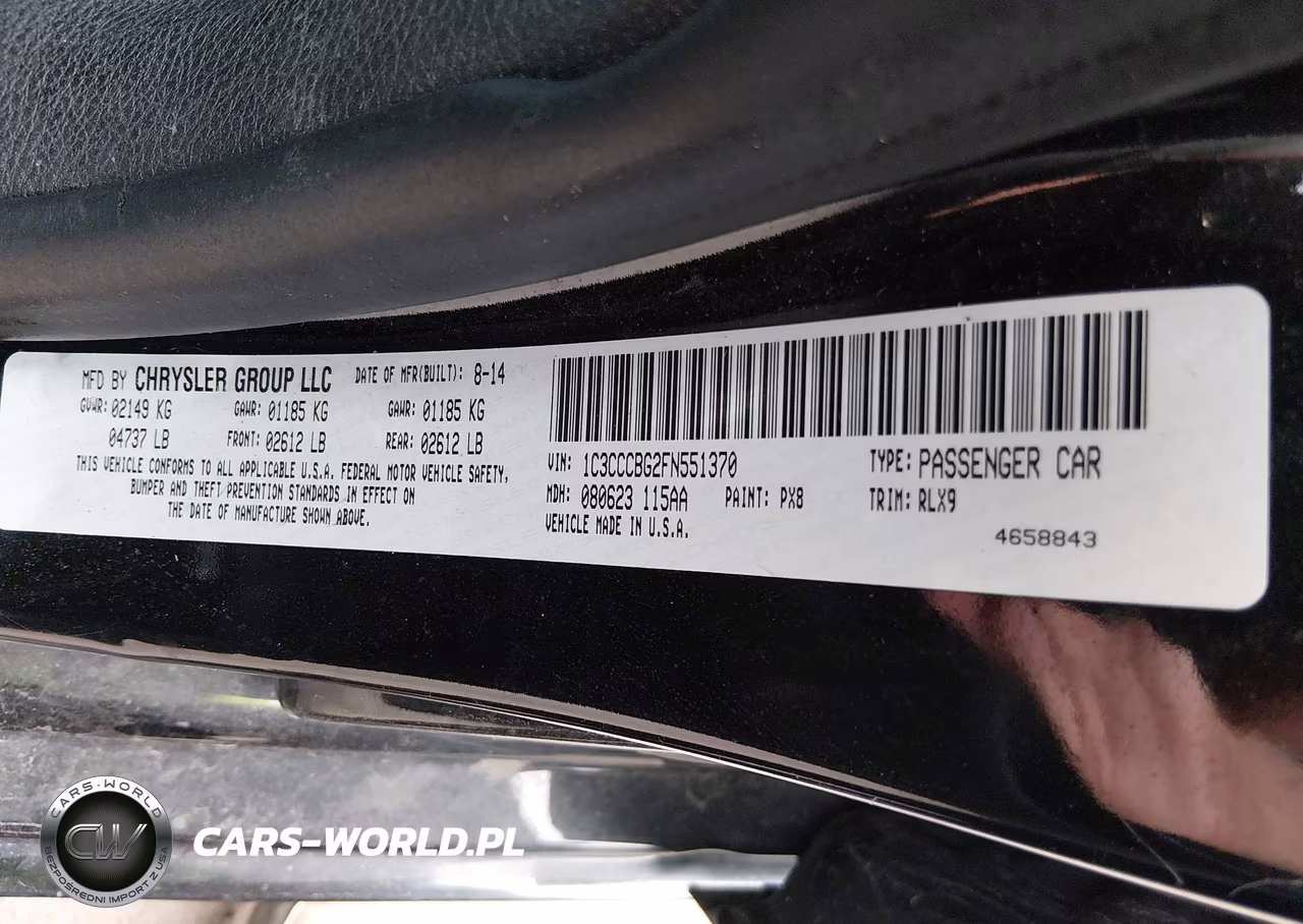2015 Chrysler 200 S VIN:1C3CCCBG2FN551370 - 9