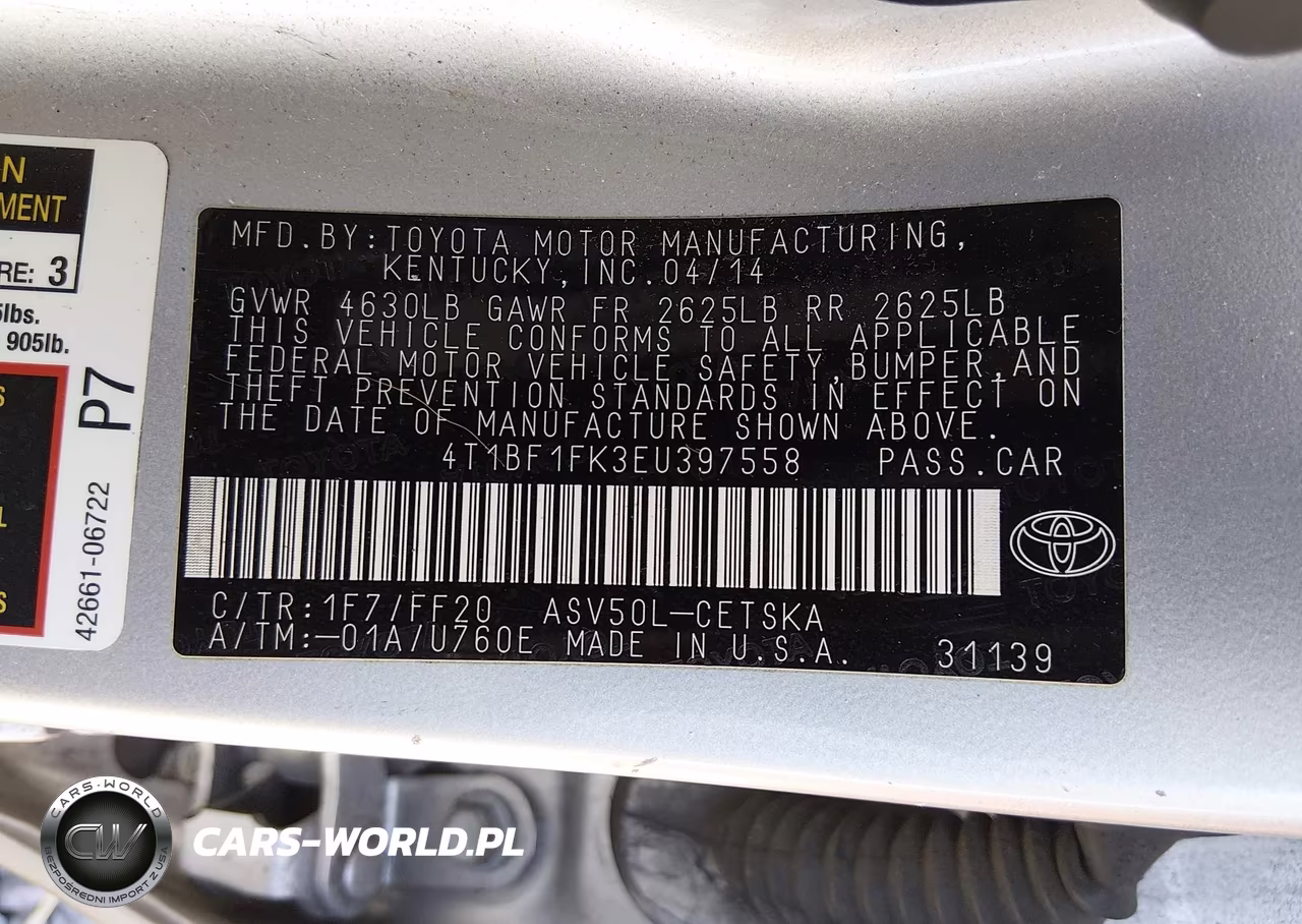 2014 Toyota Camry Se VIN:4T1BF1FK3EU397558 - 9