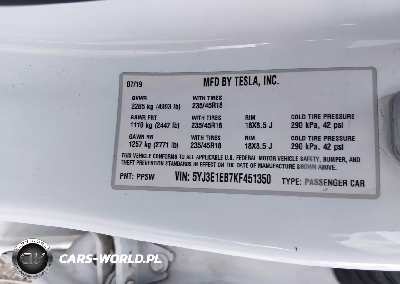 2019 Tesla Model 3 Long Range-Performance VIN:5YJ3E1EB7KF451350 - 9