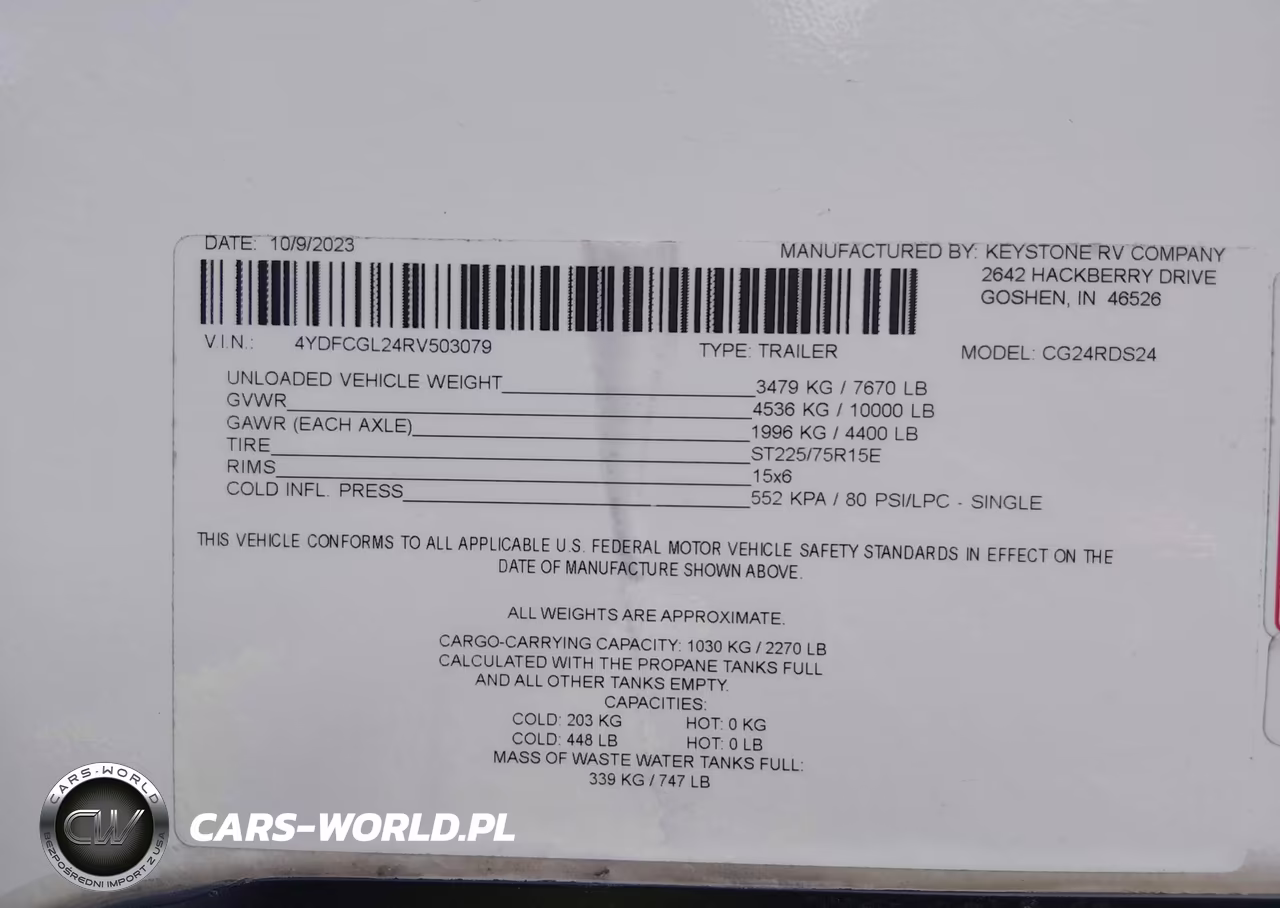 2024 Keystone Rv Other VIN:4YDFCGL24RV503079 - 9