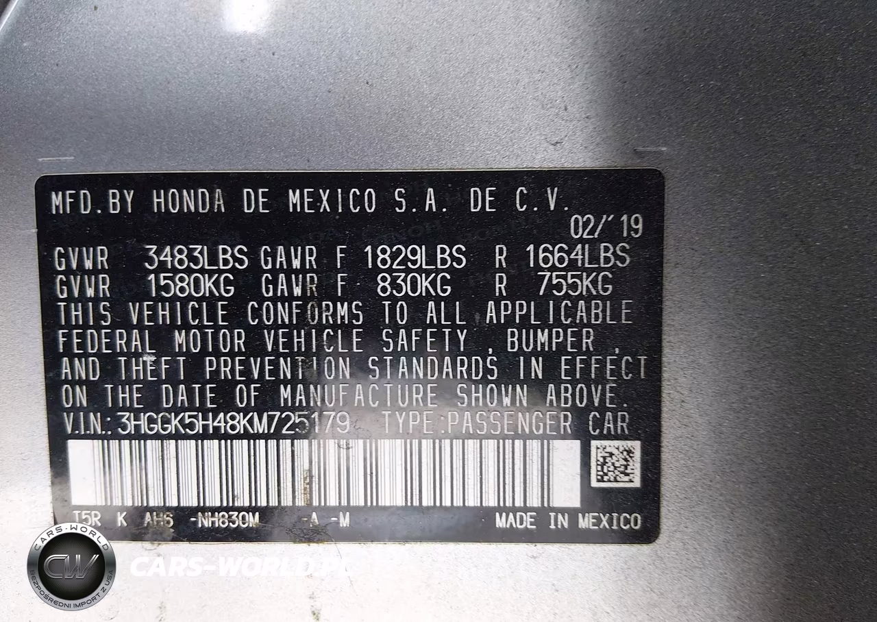 2019 Honda Fit Lx VIN:3HGGK5H48KM725179 - 9