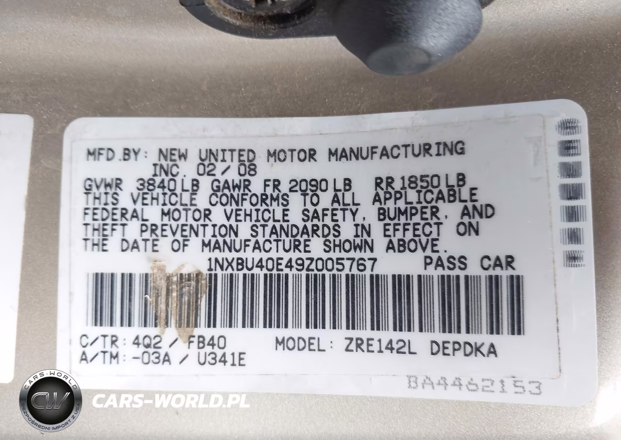 2009 Toyota Corolla Le VIN:1NXBU40E49Z005767 - 9