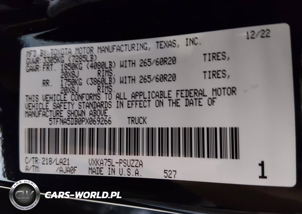 2023 Toyota Tundra Platinum VIN:5TFNA5DB0PX069266 - 9