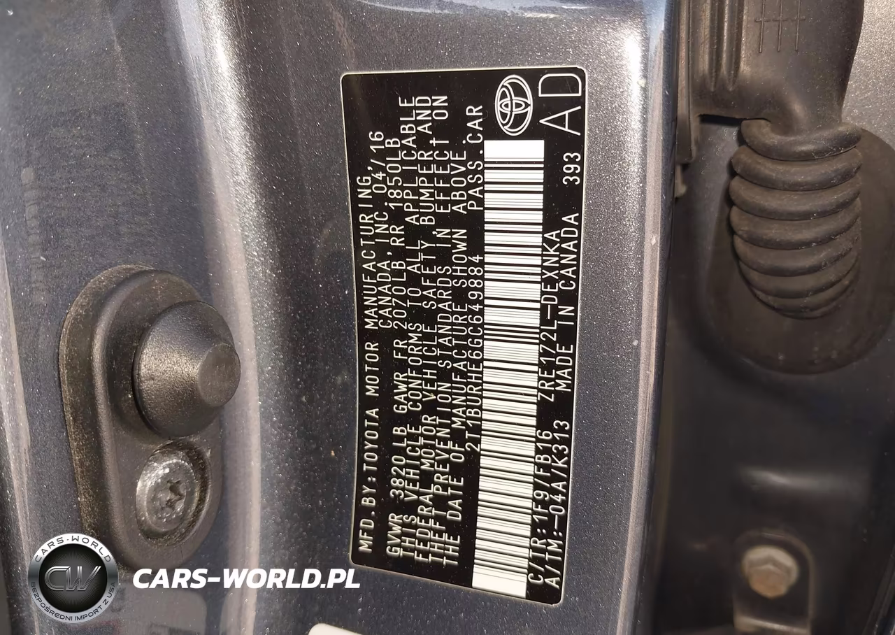 2016 Toyota Corolla Le VIN:2T1BURHE6GC649884 - 9