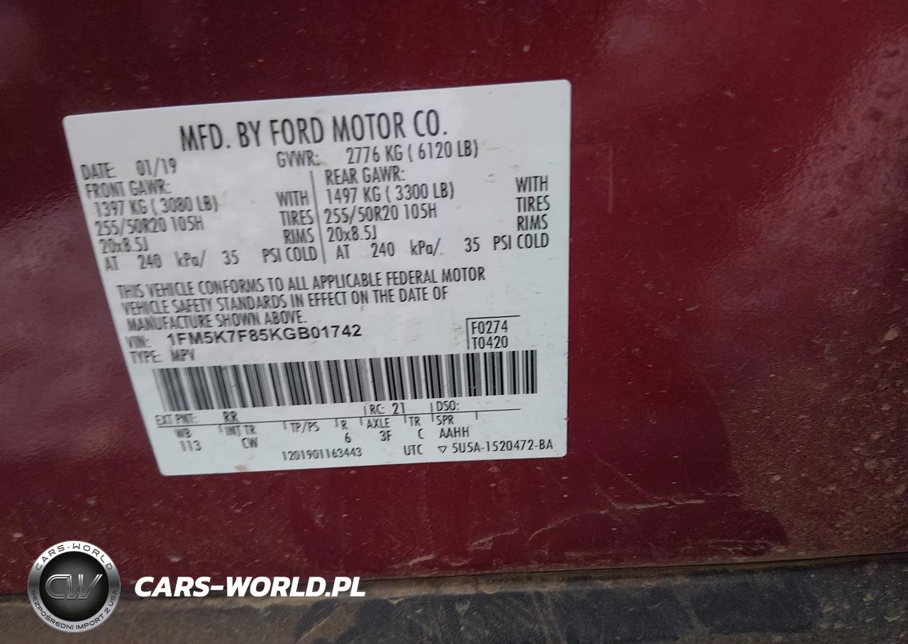 2019 Ford Explorer Limited VIN:1FM5K7F85KGB01742 - 9
