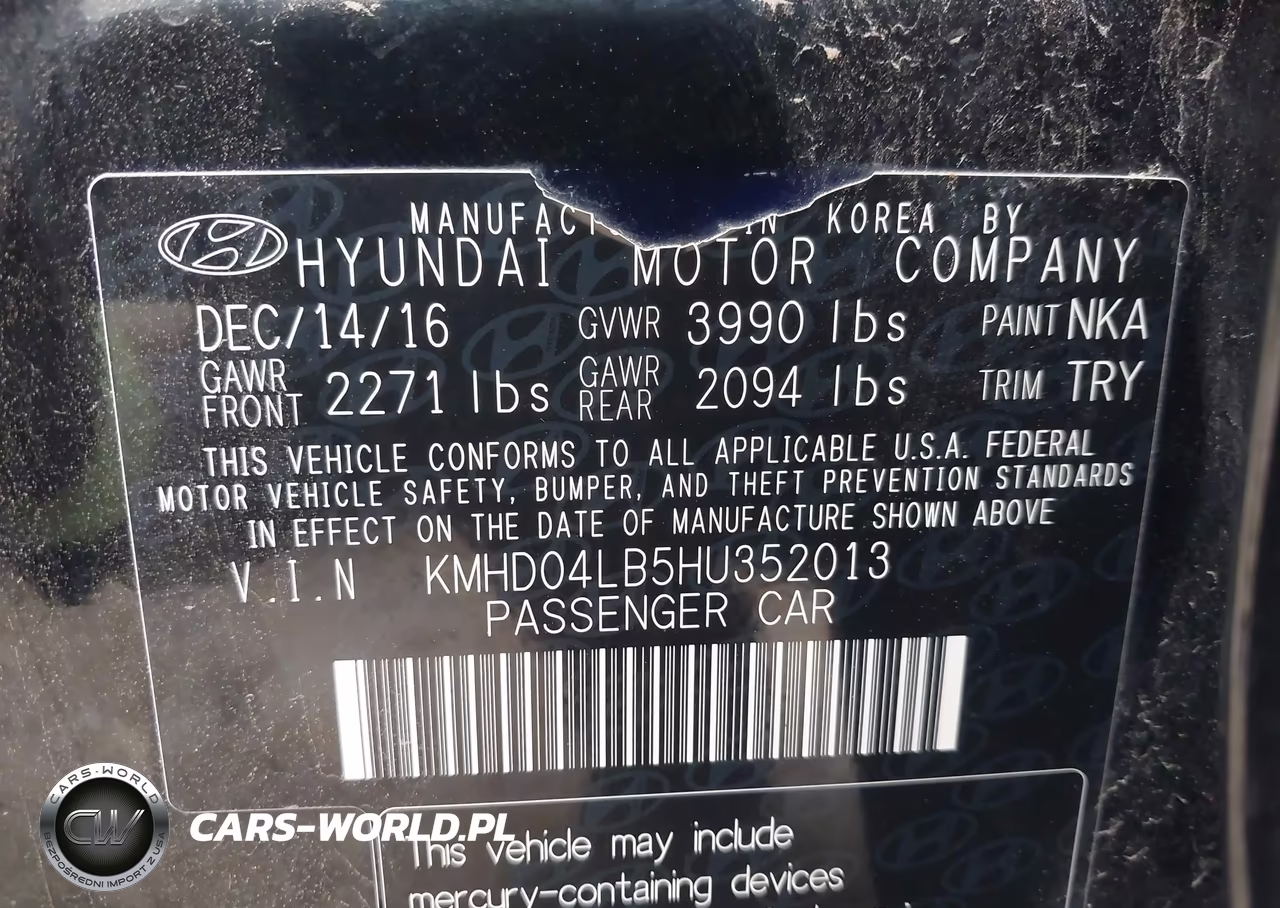 2017 Hyundai Elantra Sport VIN:KMHD04LB5HU352013 - 9