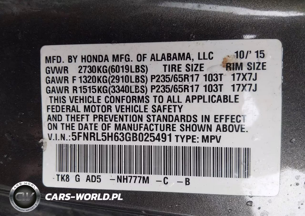 2016 Honda Odyssey Ex-L VIN:5FNRL5H63GB025491 - 9