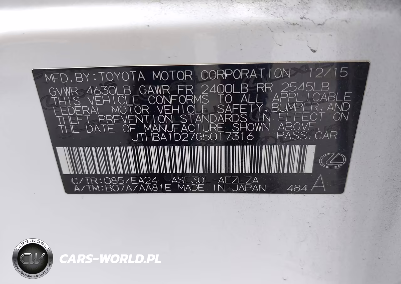 2016 Lexus Is 200T VIN:JTHBA1D27G5017316 - 9