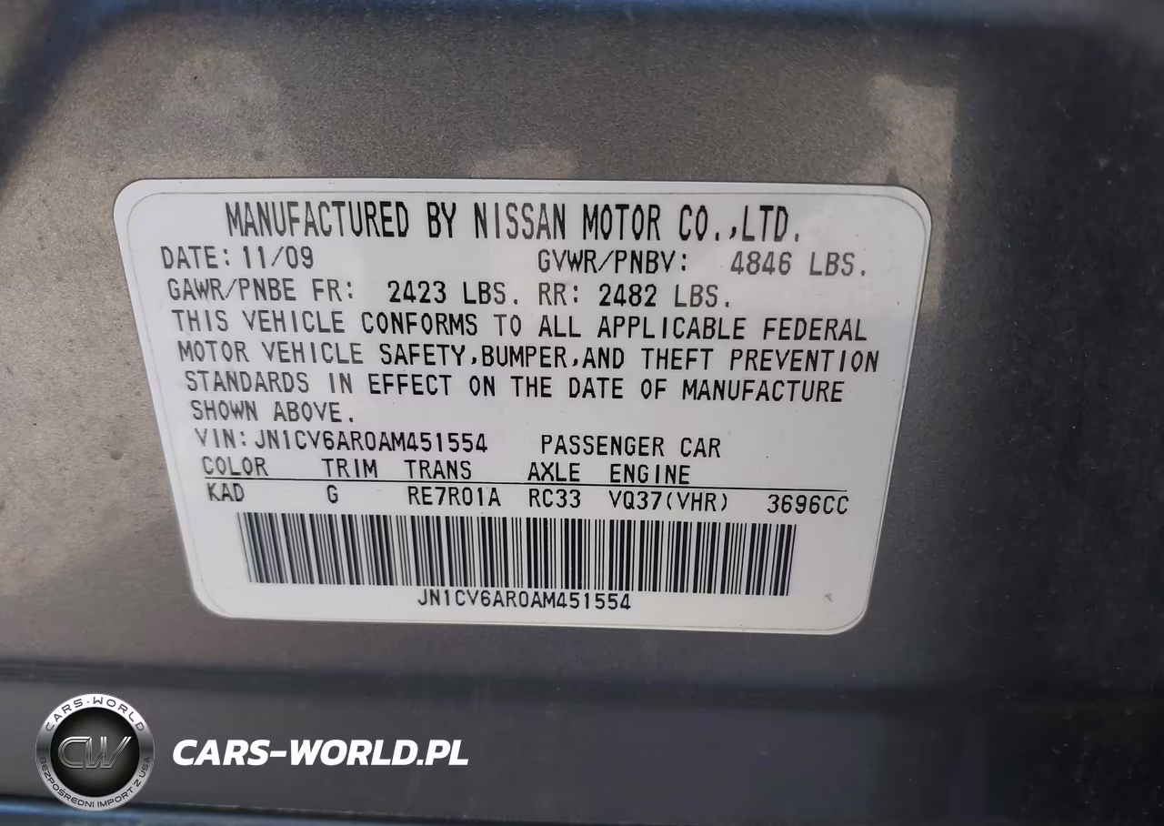 2010 Infiniti G37X VIN:JN1CV6AR0AM451554 - 9
