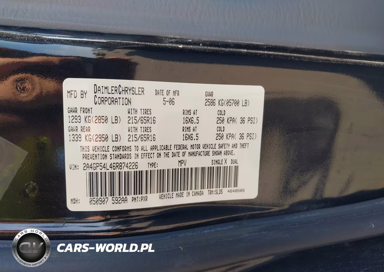 2006 Chrysler Town & Country Touring VIN:2A4GP54L46R874226 - 9