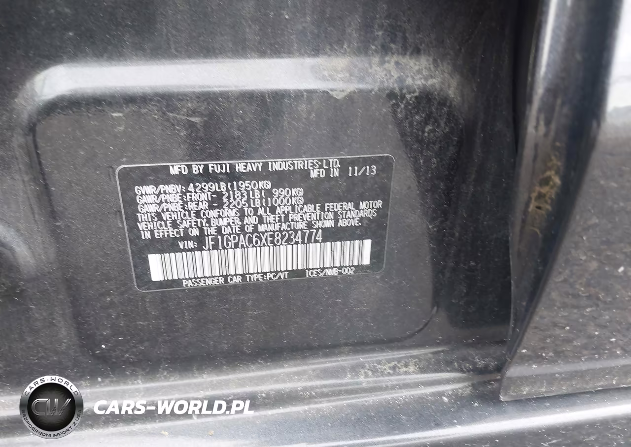 2014 Subaru Impreza 2.0I Premium VIN:JF1GPAC6XE8234774 - 9