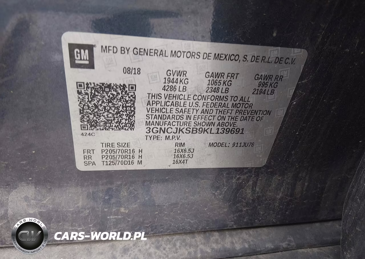 2019 Chevrolet Trax Ls VIN:3GNCJKSB9KL139691 - 9