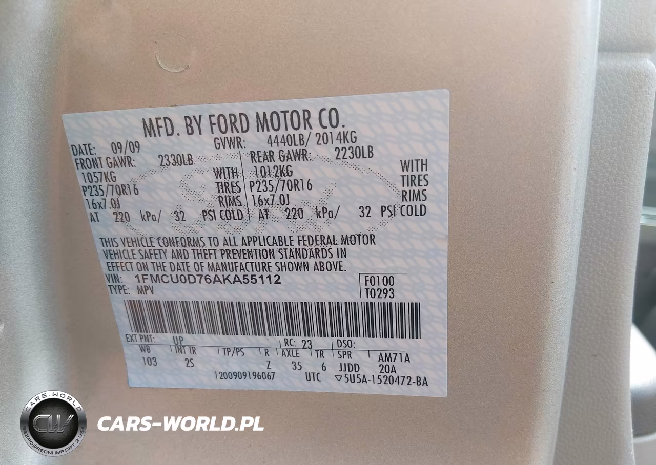 2010 Ford Escape VIN:1FMCU0D76AKA55112 - 9