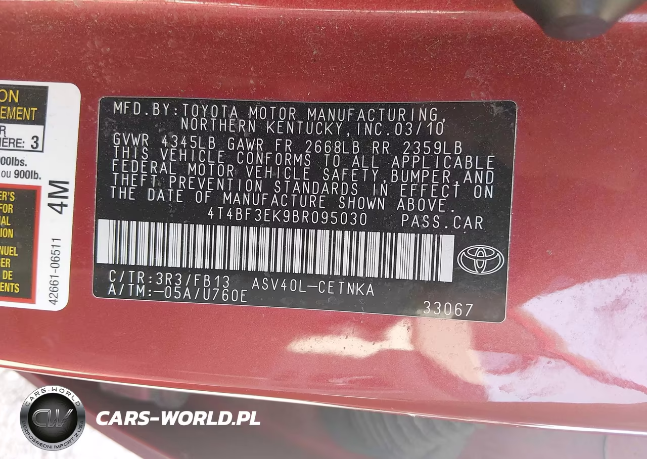 2011 Toyota Camry Le VIN:4T4BF3EK9BR095030 - 9