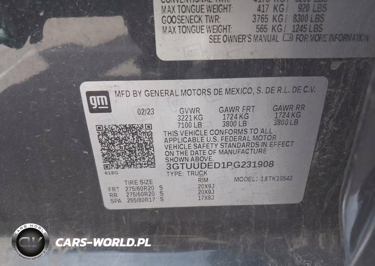 2023 GMC Sierra 1500 4Wd Short Box Slt VIN:3GTUUDED1PG231908 - 9