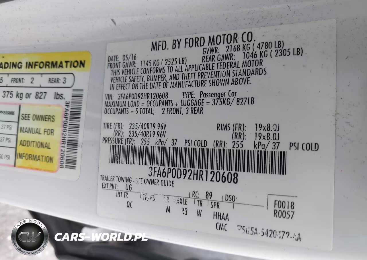 2017 Ford Fusion Platinum VIN:3FA6P0D92HR120608 - 9