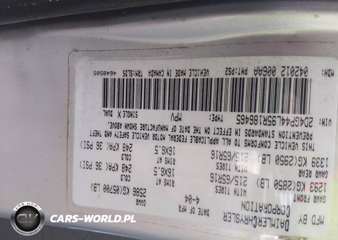 2005 Dodge Grand Caravan Sxt VIN:2D4GP44L95R186465 - 9