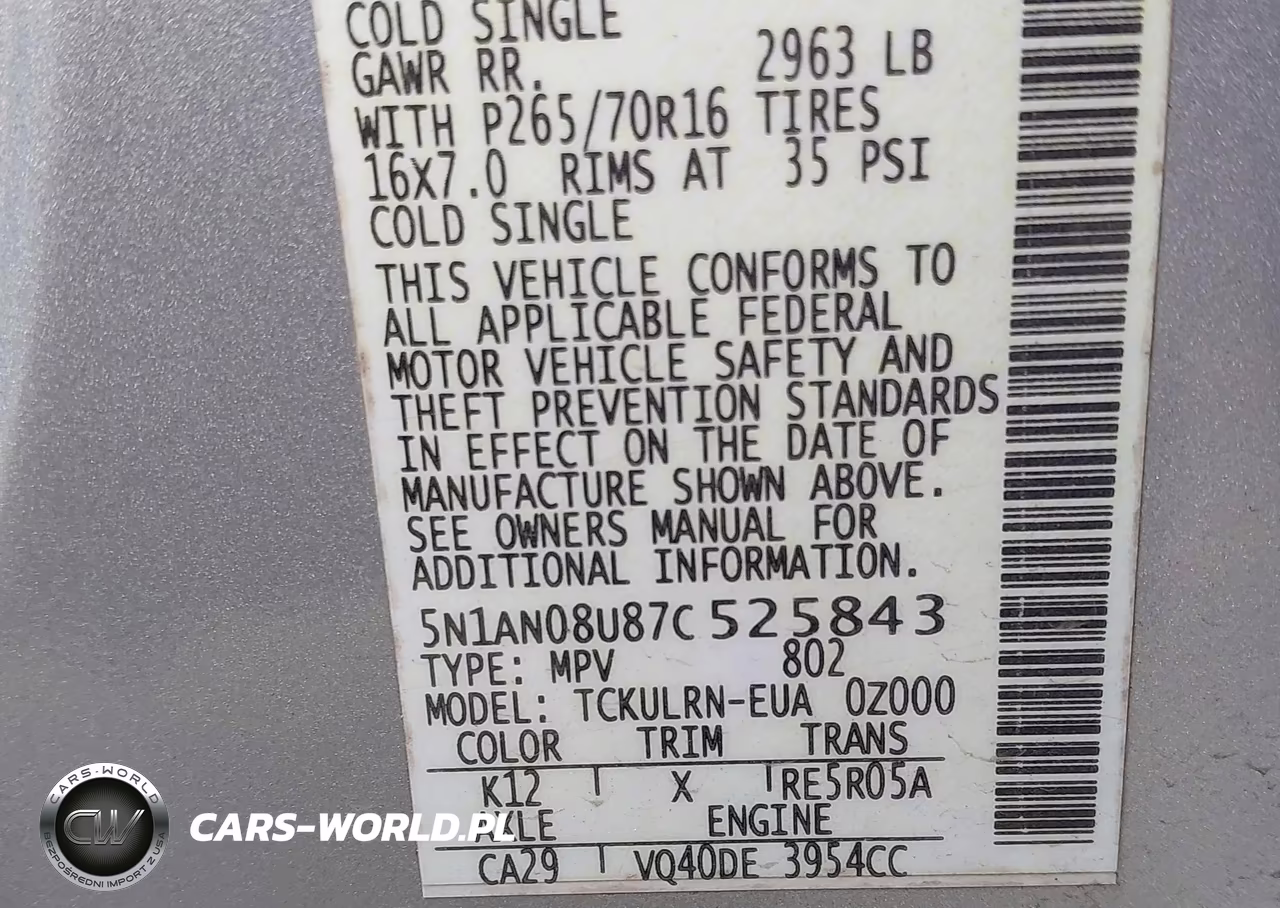 2007 Nissan Xterra S VIN:5N1AN08U87C525843 - 9