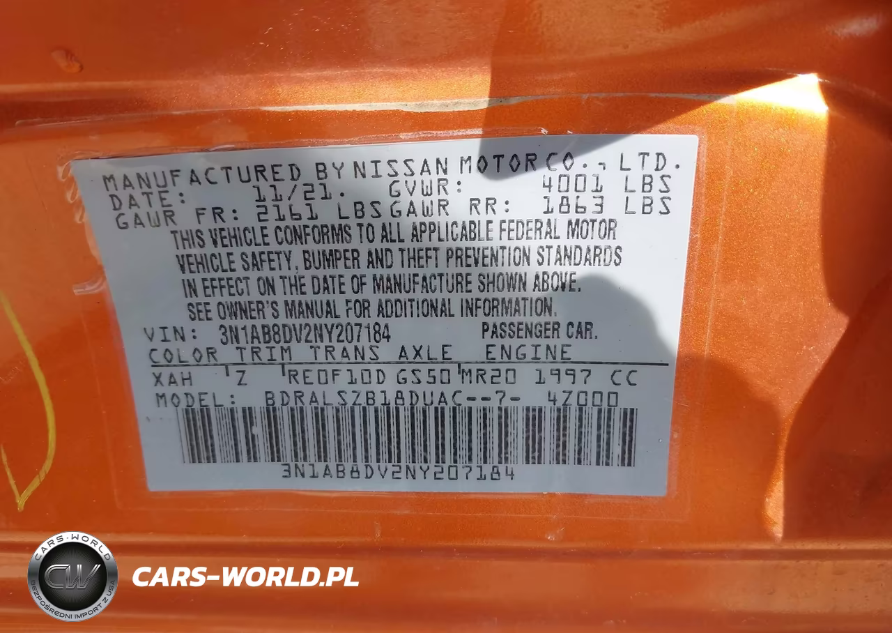 2022 Nissan Sentra Sr Xtronic Cvt VIN:3N1AB8DV2NY207184 - 9