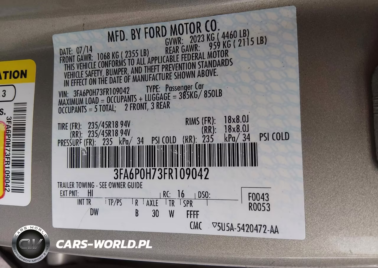2015 Ford Fusion Se VIN:3FA6P0H73FR109042 - 9