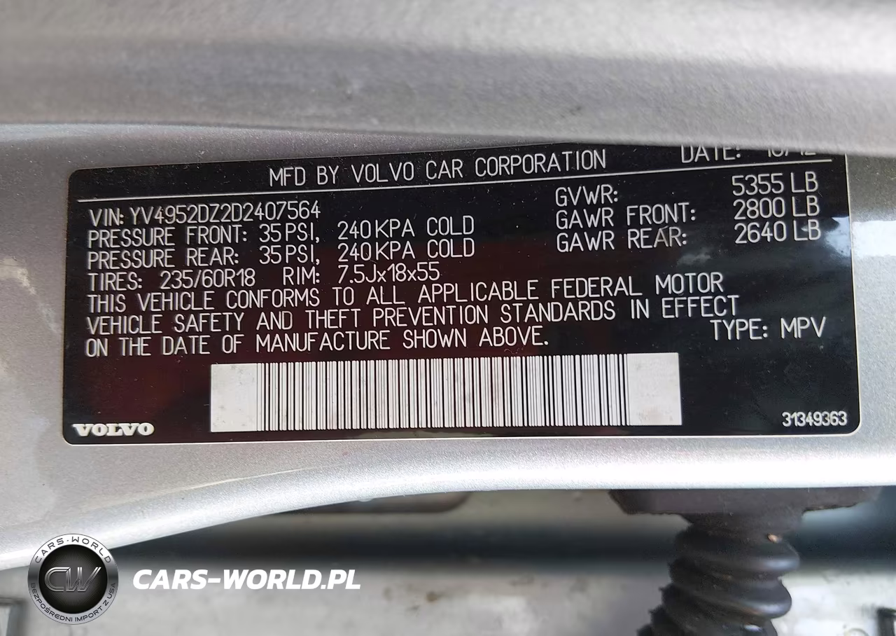 2013 Volvo Xc60 3.2 Premier VIN:YV4952DZ2D2407564 - 9