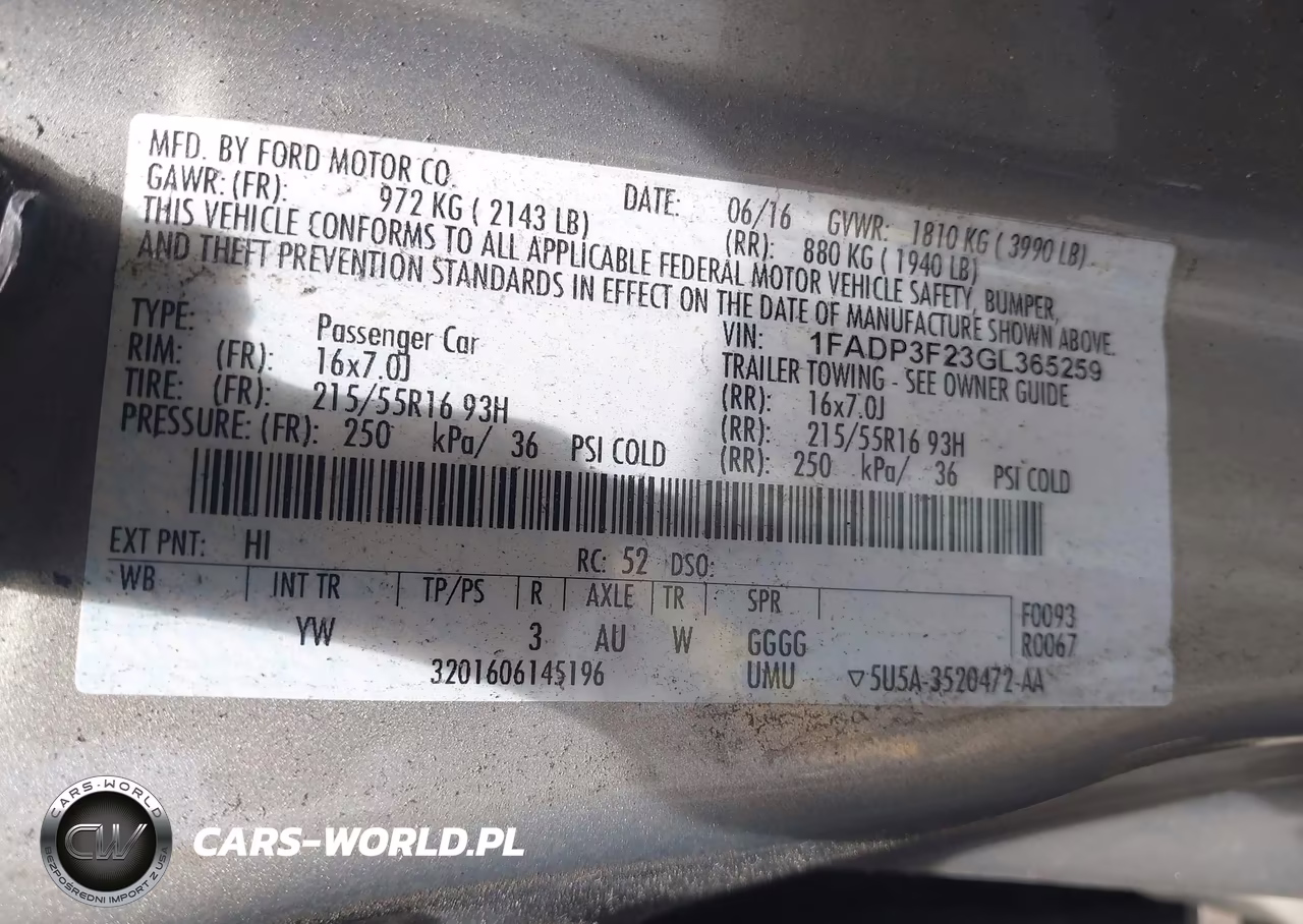2016 Ford Focus Se VIN:1FADP3F23GL365259 - 9