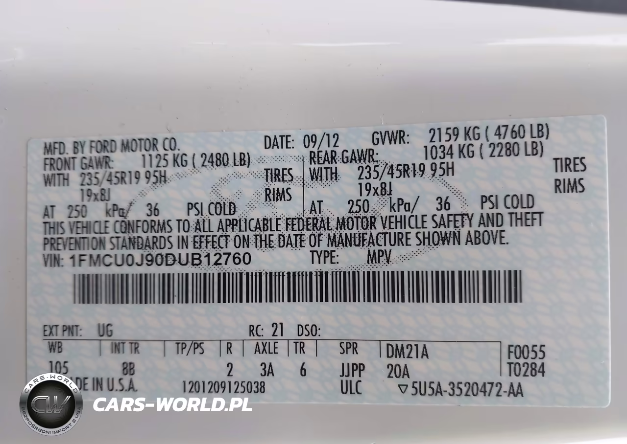 2013 Ford Escape Titanium VIN:1FMCU0J90DUB12760 - 9