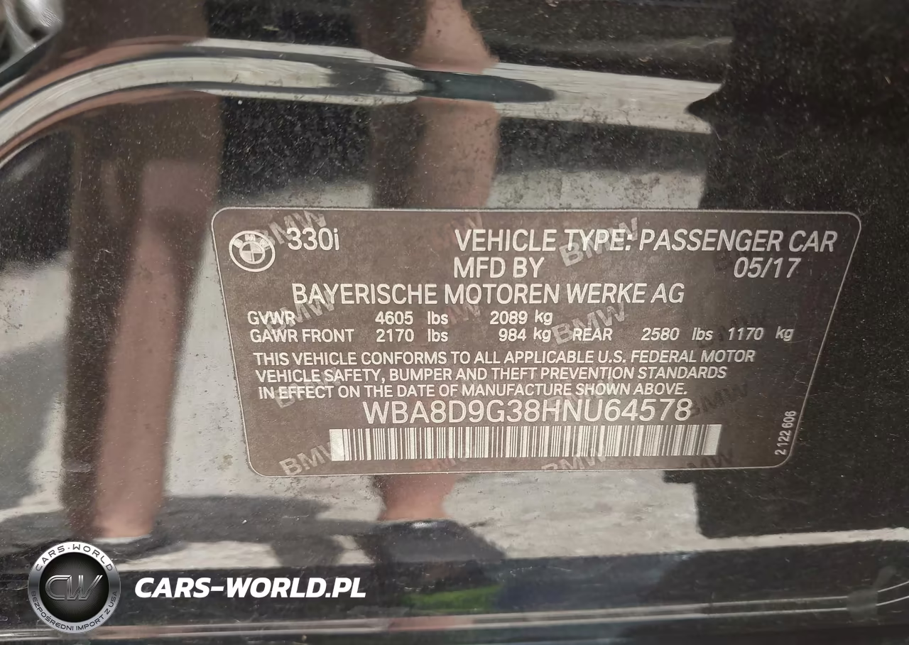 2017 BMW 330 Xi VIN:WBA8D9G38HNU64578 - 9