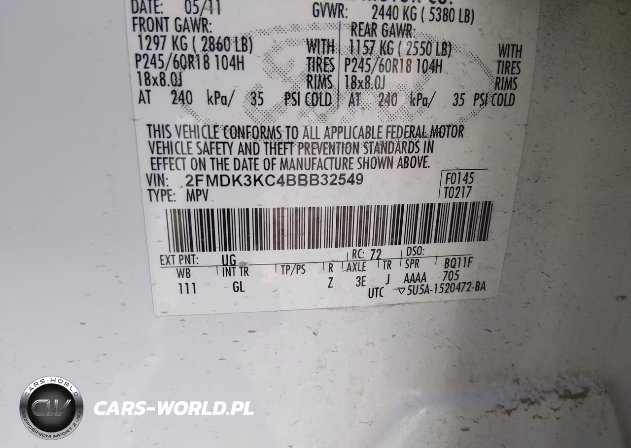 2011 Ford Edge Limited VIN:2FMDK3KC4BBB32549 - 9