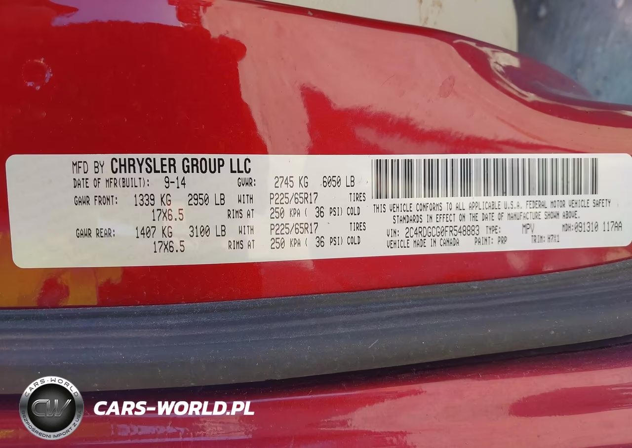 2015 Dodge Grand Caravan Sxt VIN:2C4RDGCG0FR548883 - 9