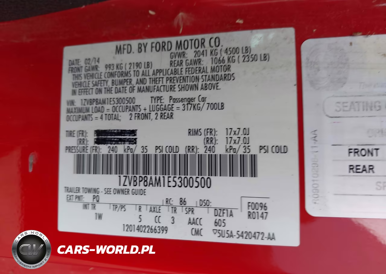 2014 Ford Mustang V6 VIN:1ZVBP8AM1E5300500 - 9