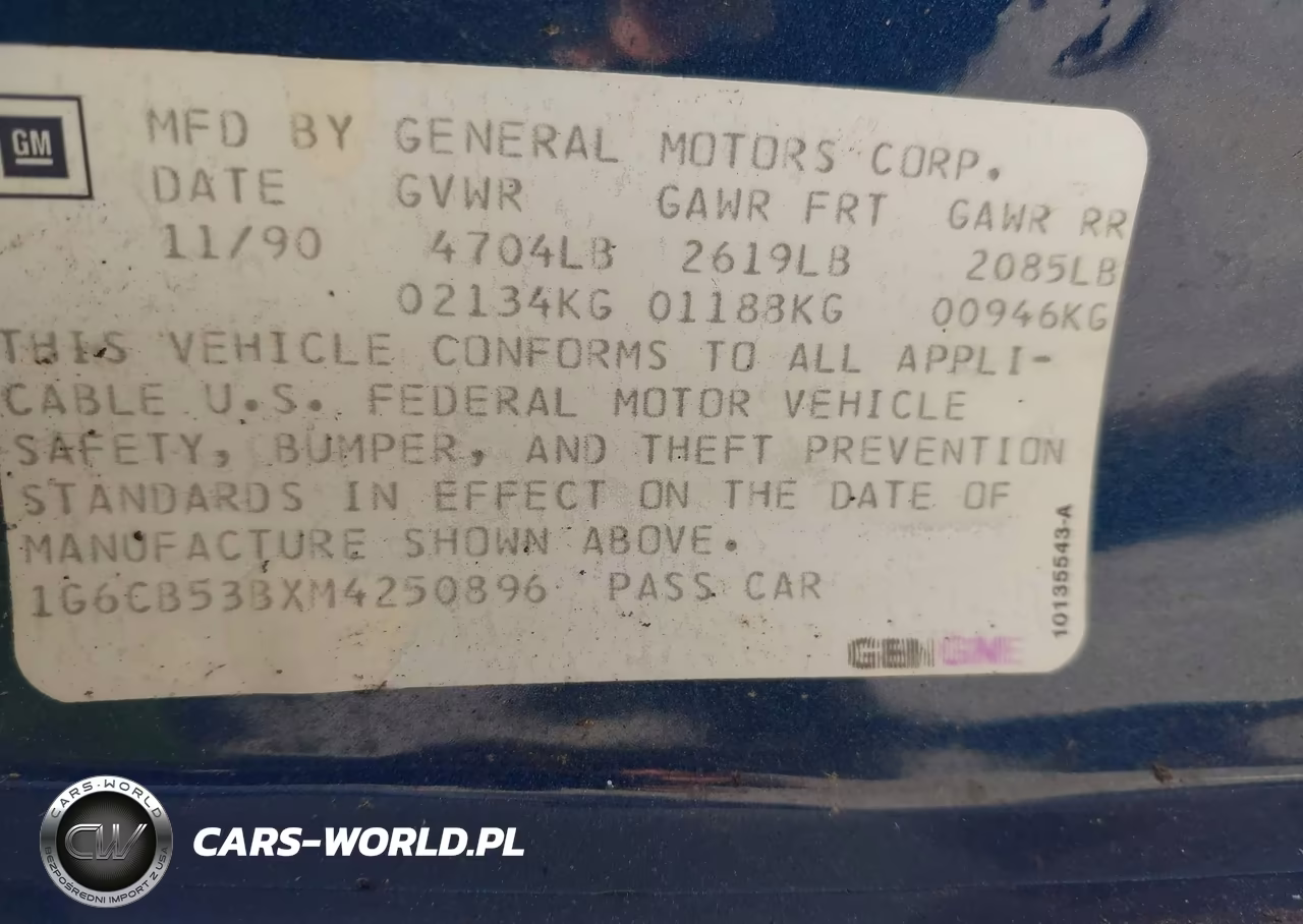 1991 Cadillac Fleetwood VIN:1G6CB53BXM4250896 - 9