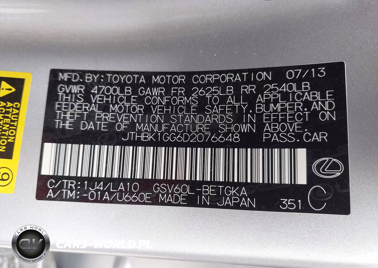 2013 Lexus Es 350 VIN:JTHBK1GG6D2076648 - 9