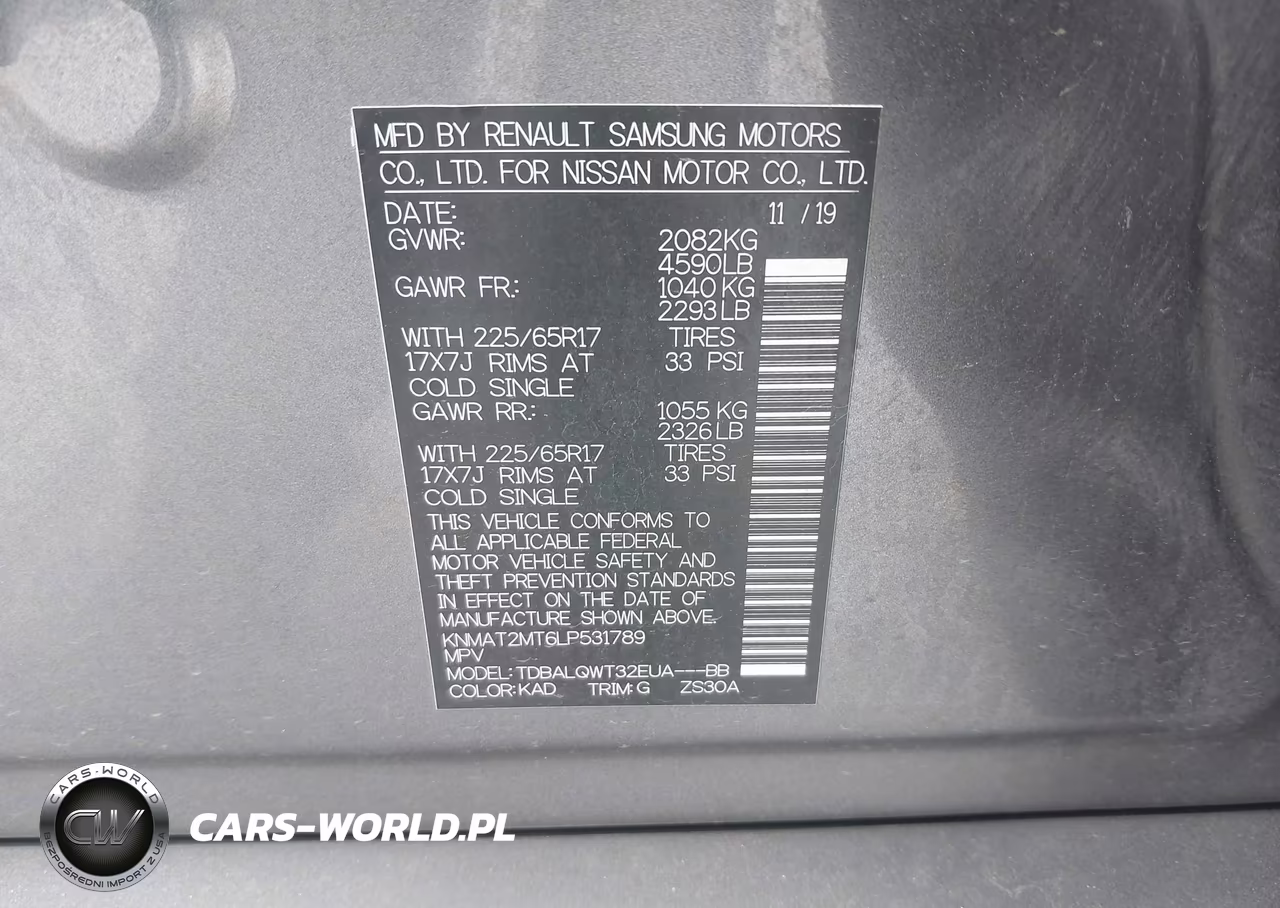 2020 Nissan Rogue Sv Fwd VIN:KNMAT2MT6LP531789 - 9