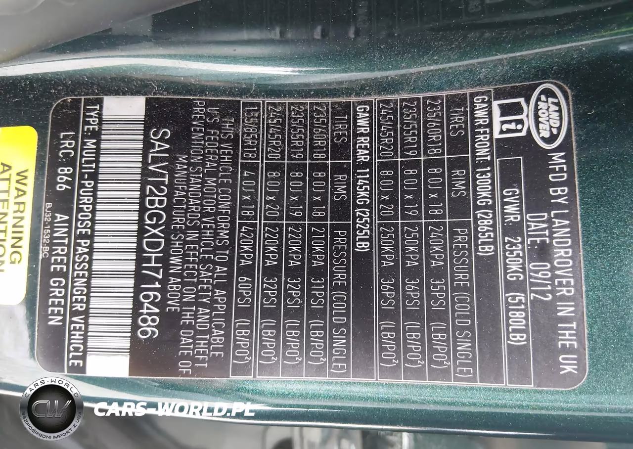 2013 Land Rover Range Rover Evoque Pure VIN:SALVT2BGXDH716486 - 9