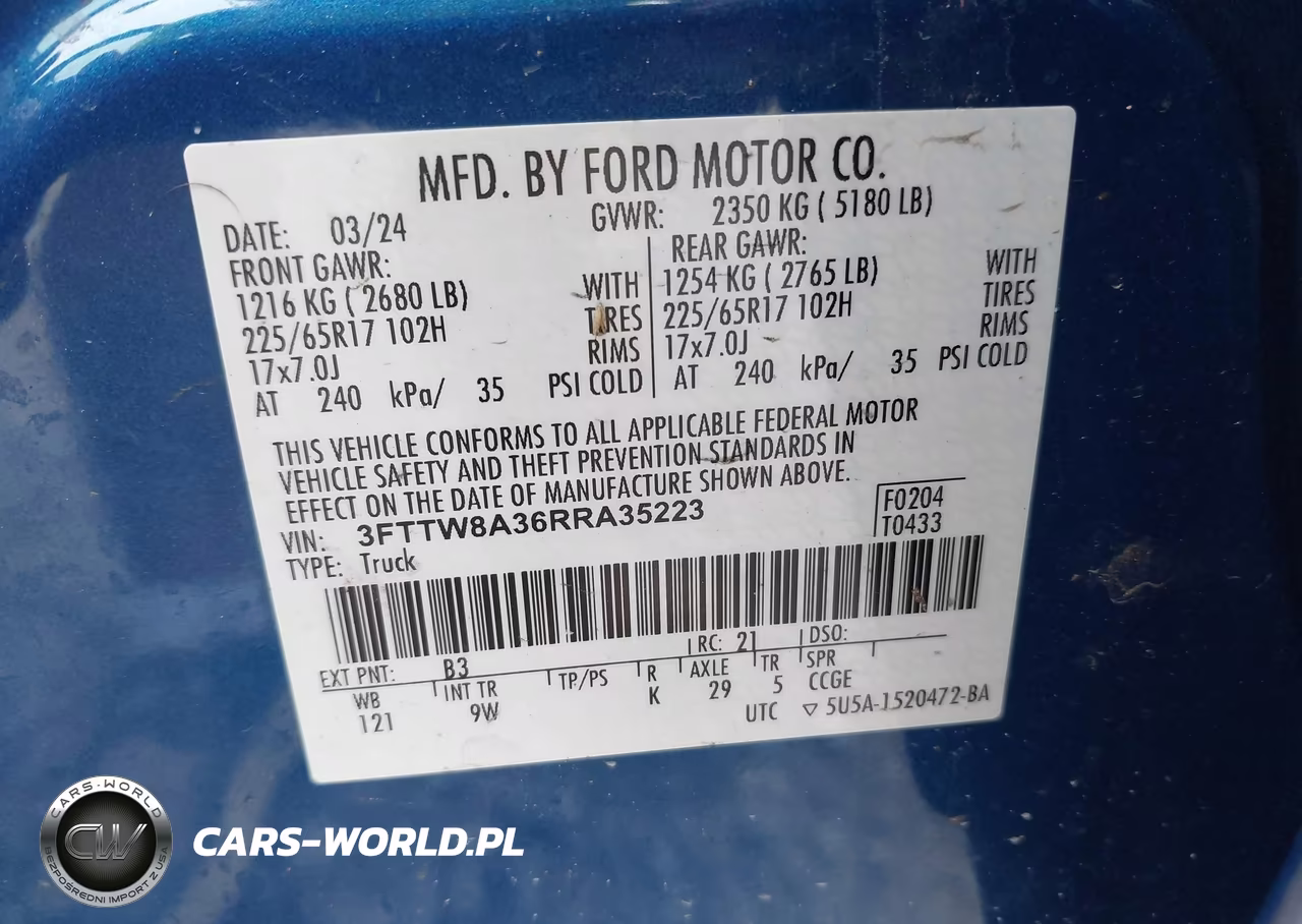 2024 Ford Maverick Xl VIN:3FTTW8A36RRA35223 - 9