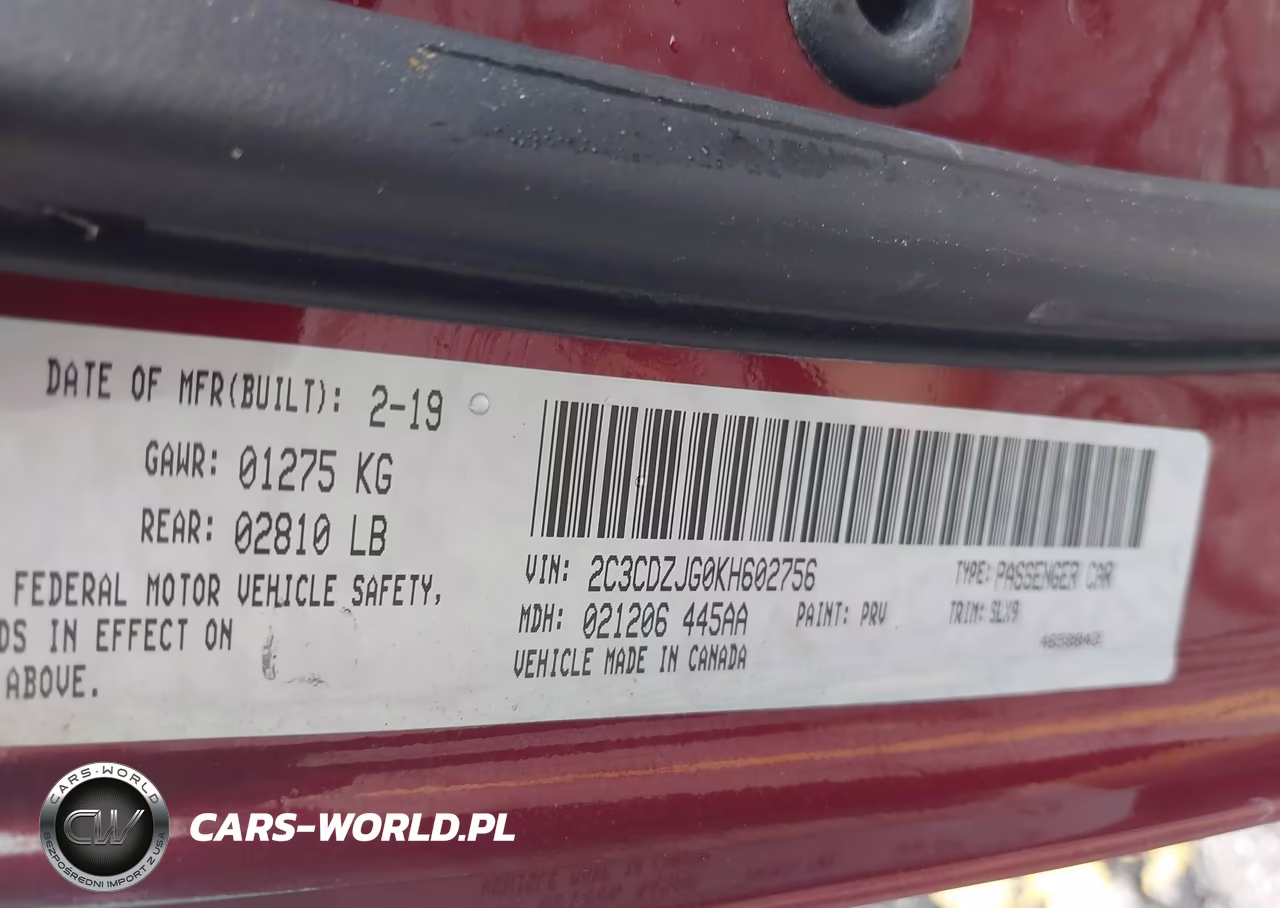 2019 Dodge Challenger Gt VIN:2C3CDZJG0KH602756 - 9